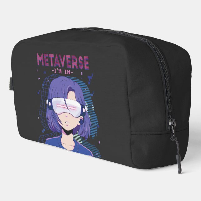 Anime-Mädchen Virtual-Reality-Brille Dopp Kit Waschbeutel (Rechte Ecke)