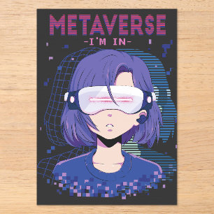 Anime-Mädchen Virtual Reality Brille Einladungen