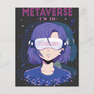 Anime-Mädchen Virtual-Reality-Brille Flyer