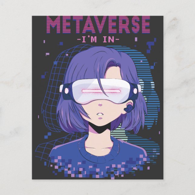 Anime-Mädchen Virtual-Reality-Brille Flyer (Vorne)