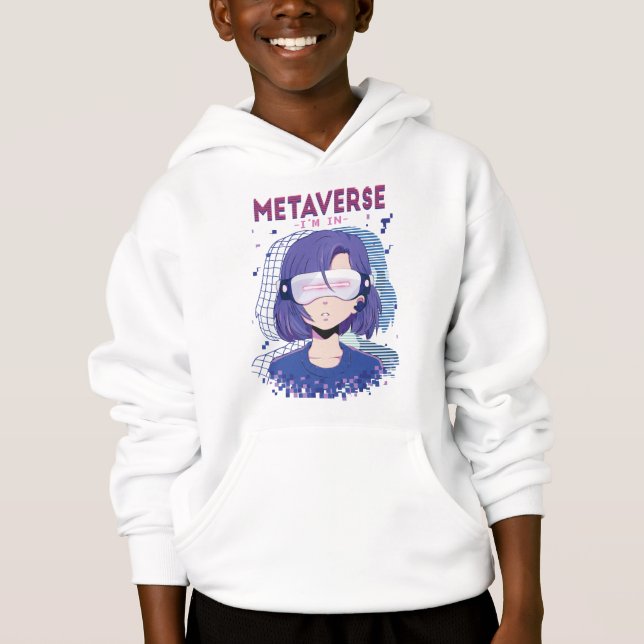 Anime-Mädchen Virtual-Reality-Brille Hoodie (Vorderseite)