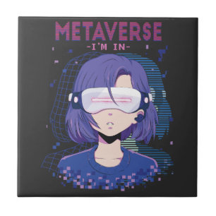 Anime-Mädchen Virtual-Reality-Brille Keramikfliese