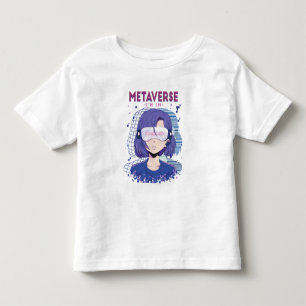 Anime-Mädchen Virtual-Reality-Brille Kleinkind T-S T-shirt