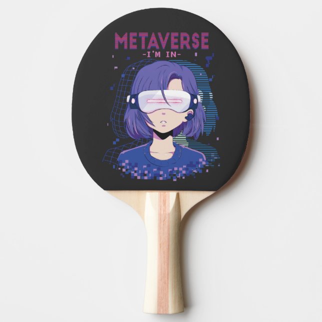 Anime-Mädchen Virtual-Reality-Brille Paddle Tischtennis Schläger (Vorderseite)