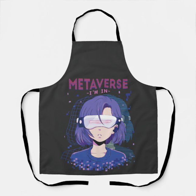 Anime-Mädchen Virtual-Reality-Brille Schürze (Vorderseite)