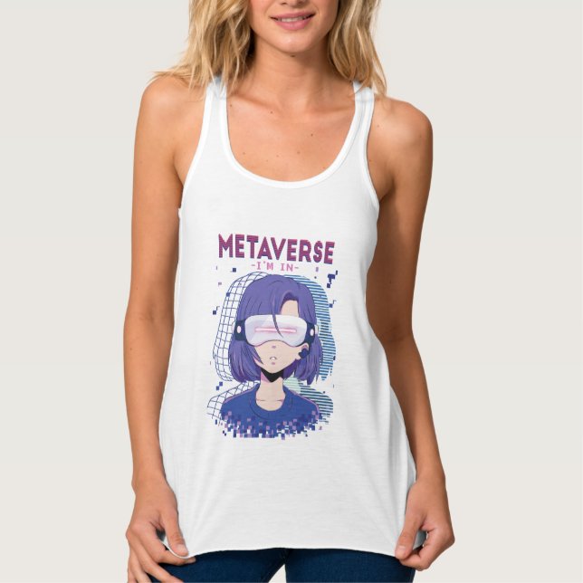 Anime-Mädchen Virtual-Reality-Brille Tank Top (Vorderseite)
