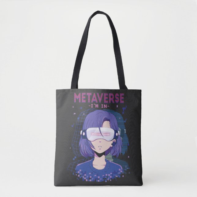 Anime-Mädchen Virtual-Reality-Brille Tote Bag (Vorderseite)