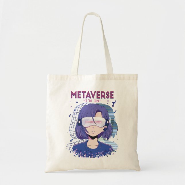 Anime-Mädchen Virtual Reality Brille Tote Bag Tragetasche (Vorne)
