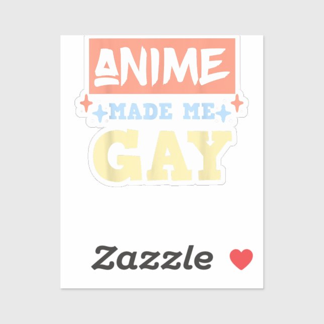Anime Made Me Gay Funny Anime sogar LBGTQ Gay Prid Aufkleber (Blatt)