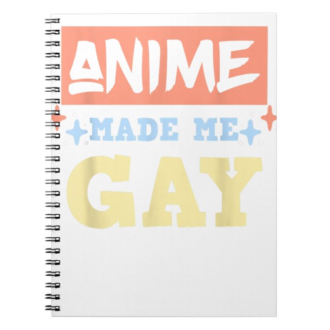 Anime Made Me Gay Funny Anime sogar LBGTQ Gay Prid Notizblock (Vorderseite)