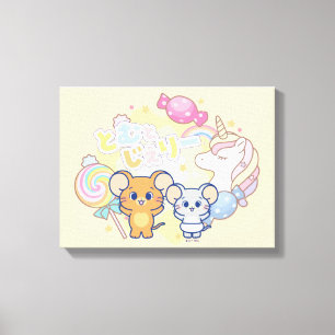 Anime Magical Candyland mit Jerry und Tuffy Leinwanddruck