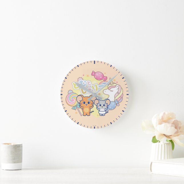 Anime Magical Candyland mit Jerry und Tuffy Runde Wanduhr (Zuhause)