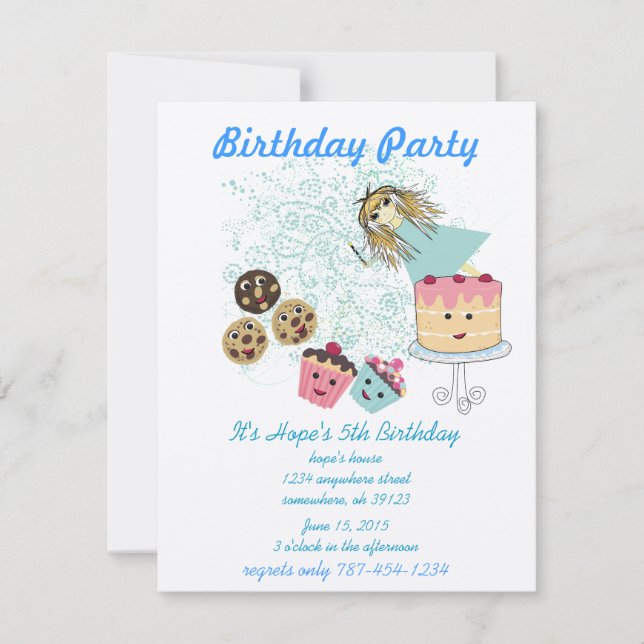 Anime Magical Days Einladung Geburtstagsparty (Vorderseite)