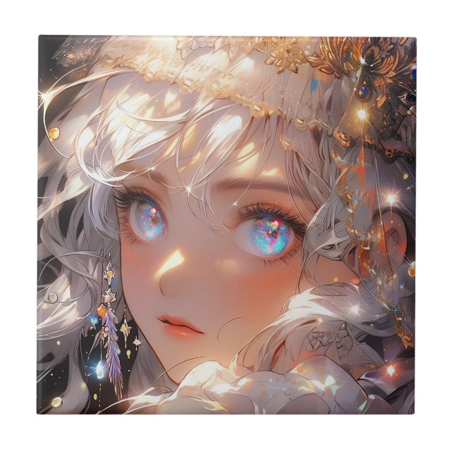 Anime Magical Girl Fantasy Art Fliese (Vorderseite)