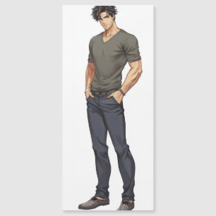 Anime Man Handsome Zaddy Magnetkarte