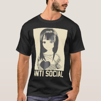 Anime Manga Ästhetik Japanisch Goth Antisocial Emo T-Shirt
