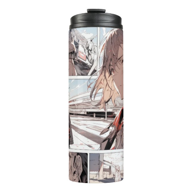 Anime Manga Comic Book Strip Style Tumbler Thermosbecher (Vorderseite)