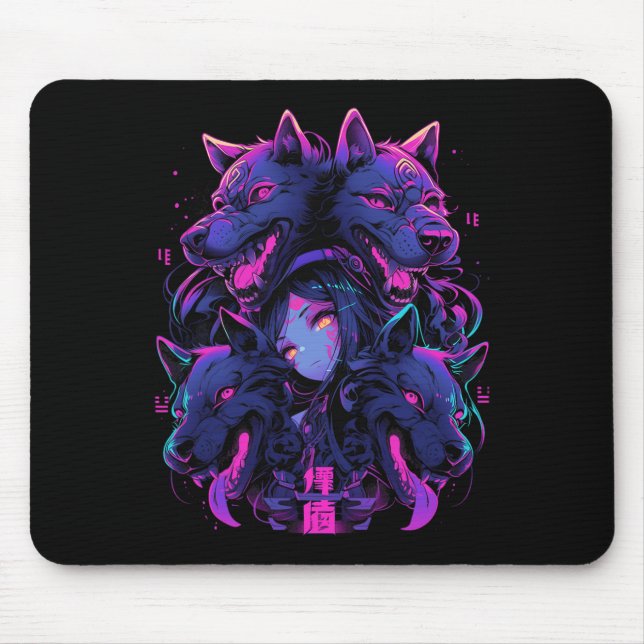 Anime Manga Cyberpunk Ästhetische Techwear Harajuk Mousepad (Vorne)