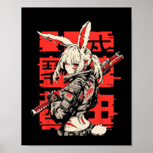 Anime Manga Cyberpunk Ästhetische Techwear Harajuk Poster