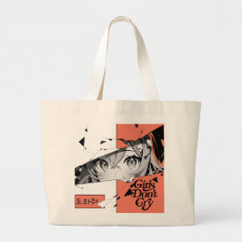 Anime Manga Girl Eyes Tote Bag Jumbo Stoffbeutel