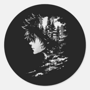 Anime Manga Grafik Illustration Anime 2 Runder Aufkleber
