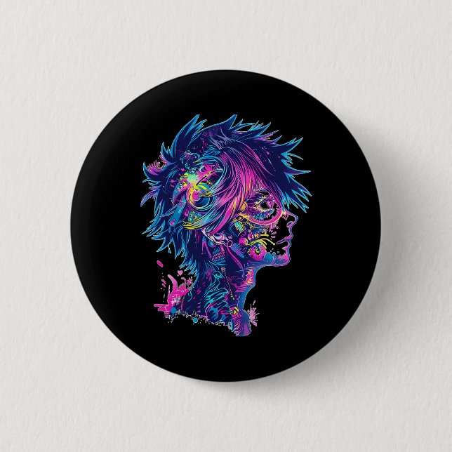 Anime Manga Grafik Illustration Anime Button (Vorderseite)