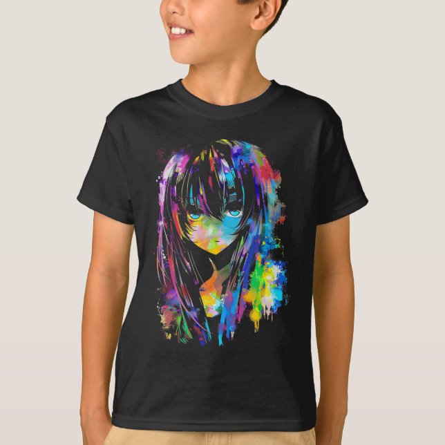 Anime Manga Graphic Colorful Art Anime T-Shirt (Vorderseite)