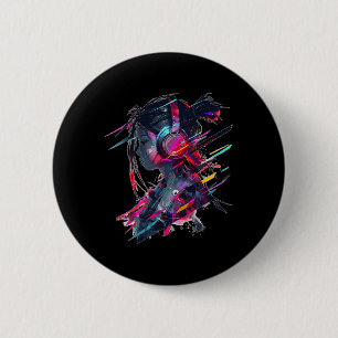 Anime Manga Graphic Headphone Artwork Anime Button