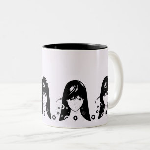 Anime & Manga Liebhaber Schönes Mädchen Zweifarbige Tasse