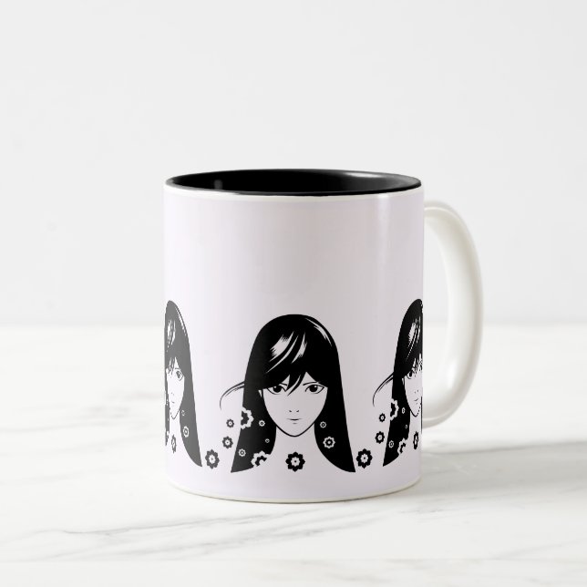 Anime & Manga Liebhaber Schönes Mädchen Zweifarbige Tasse (VorderseiteRechts)