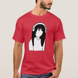 Anime Manga Mädchen Kopfhörer Freunde T-Shirt