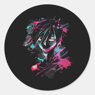 Anime Manga Motif Abstrakt Illustration Anime Runder Aufkleber