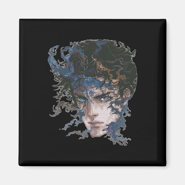 Anime Manga Motif Blue-eye Art Anime Magnet (Vorne)