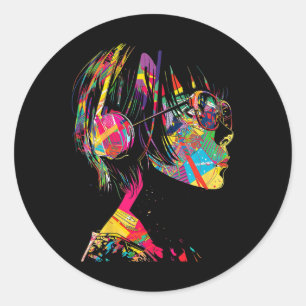 Anime Manga Motif Geometric Artwork Anime Runder Aufkleber