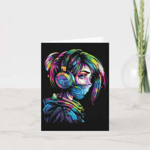Anime Manga Motif Headphone Illustration Anime 1 Karte