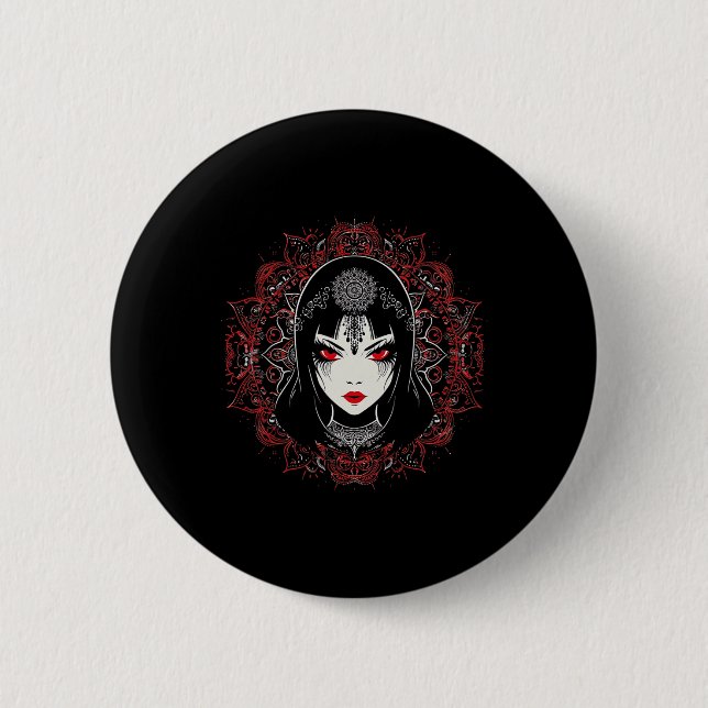 Anime Manga Motif Mandala Illustration Anime 1 Button (Vorderseite)