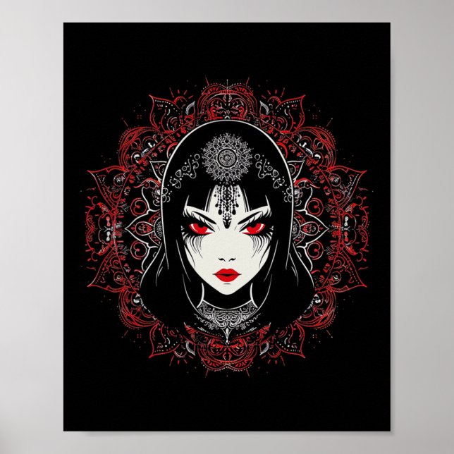Anime Manga Motif Mandala Illustration Anime 1 Poster (Vorne)