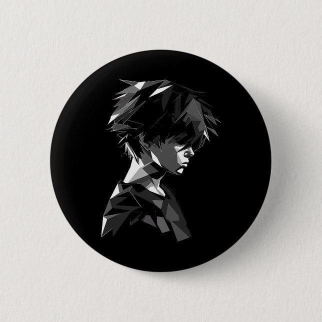 Anime Manga Motif Polygon Artwork Anime Button (Vorderseite)