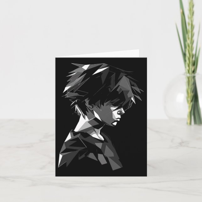 Anime Manga Motif Polygon Artwork Anime Karte (Vorderseite)