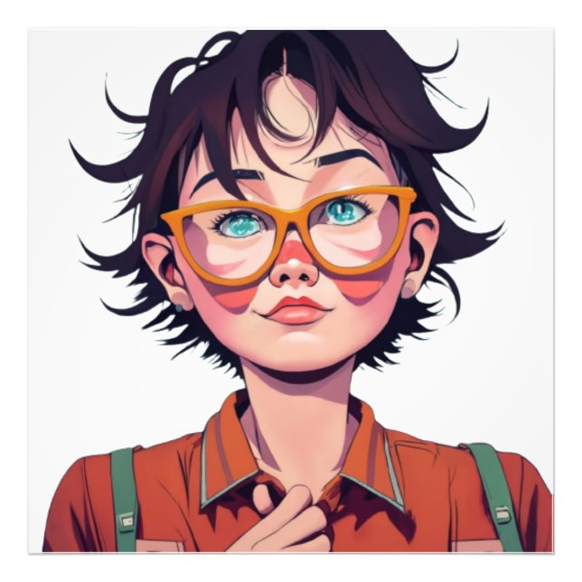 Anime Manga Pop Kunstliebhaber Gesicht Charaktere  Fotodruck (Vorne)