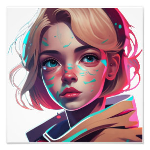 Anime Manga Pop Kunstliebhaber Gesicht Charaktere Fotodruck