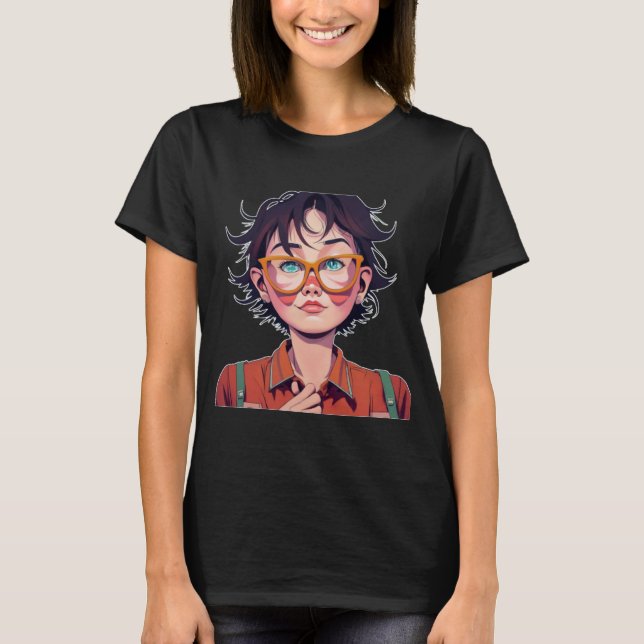 Anime Manga Pop Kunstliebhaber Gesicht Charaktere  T-Shirt (Vorderseite)