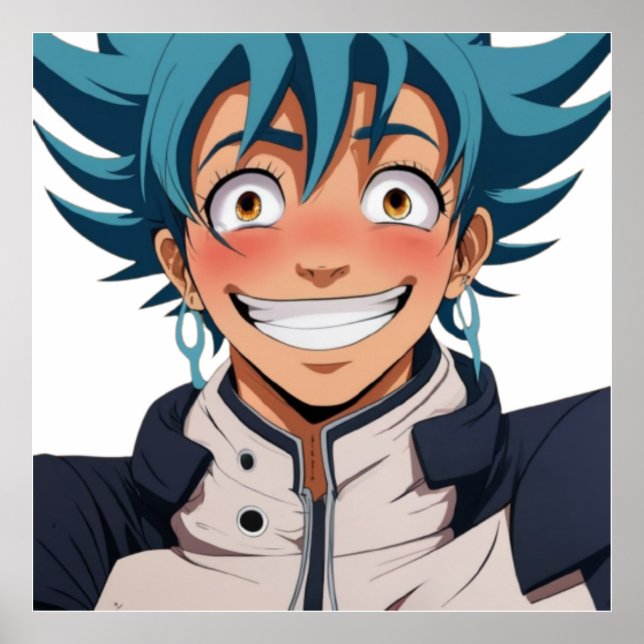 Anime Manga Pop Kunstliebhaber sehen sich lachende Poster (Vorne)