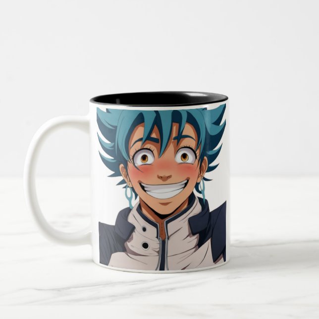 Anime Manga Pop Kunstliebhaber sehen sich lachende Zweifarbige Tasse (Links)