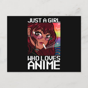 Anime Manga Rauchen Zigarette Nur ein Mädchen Postkarte