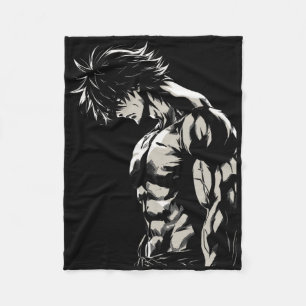 Anime Männer Charakter Bizeps Workout Motivierend Fleecedecke
