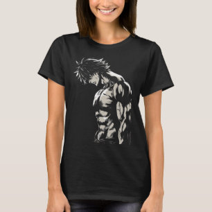 Anime Männer Charakter Bizeps Workout Motivierend T-Shirt