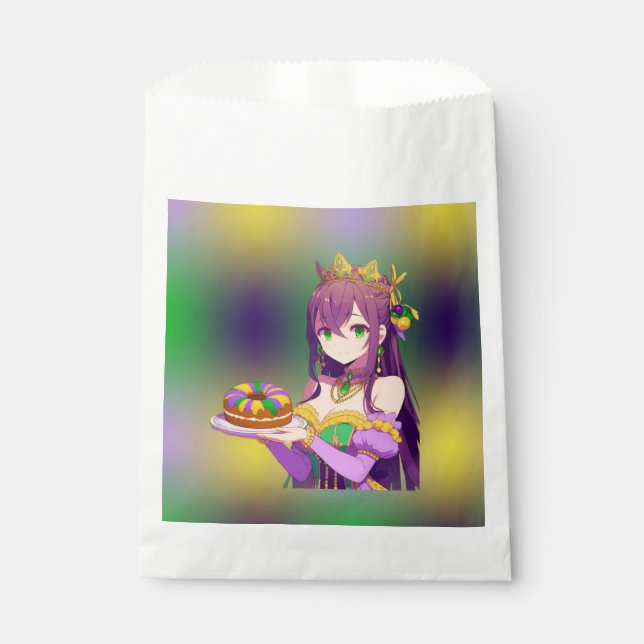 Anime Mardi Gras King cake Geschenktütchen (Vorderseite)