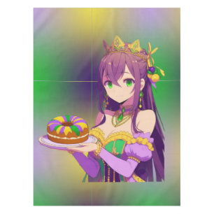 Anime Mardi Gras King cake Tischdecke