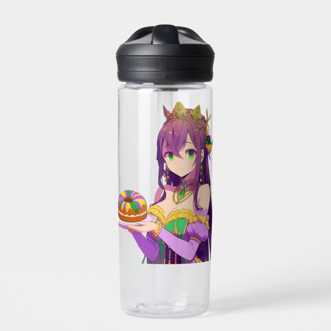 Anime Mardi Gras King cake Trinkflasche (Vorderseite)